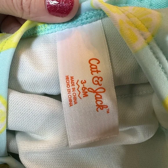 Cat & Jack baby girl lemon 🍋 swimsuit sz 3-6M - Picture 4 of 4